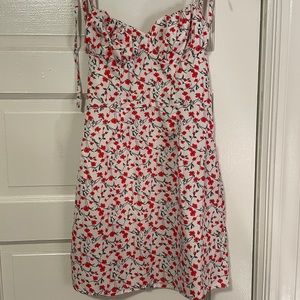 Shein red ditsy floral dress